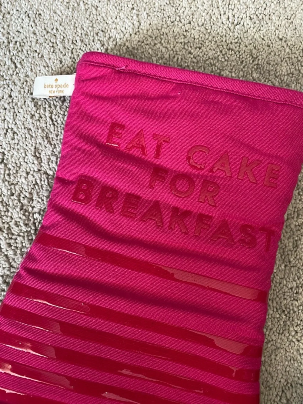 Kate Spade Eat Cake For Breakfast Oven Mitt Pink